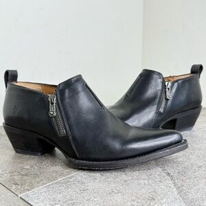 Frye Sacha Moto Bootie Shootie Black Size 7